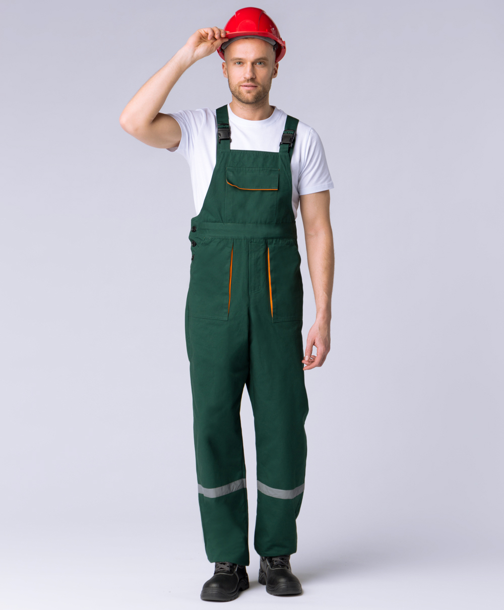 Костюм Респект (тк.Саржа,250) п/к, т.зеленый/оранжевый