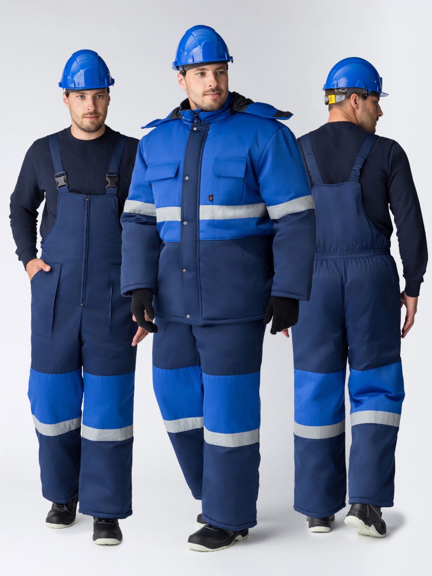 Костюм зимний Профи-Норд (тк.Смесовая,250) п/к, т.синий/васильковый