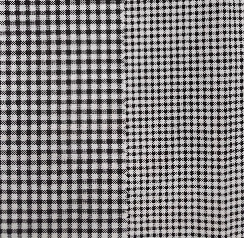 Костюм повара Шеф-2 (тк.ТиСи), белый/черный/принт-клетка