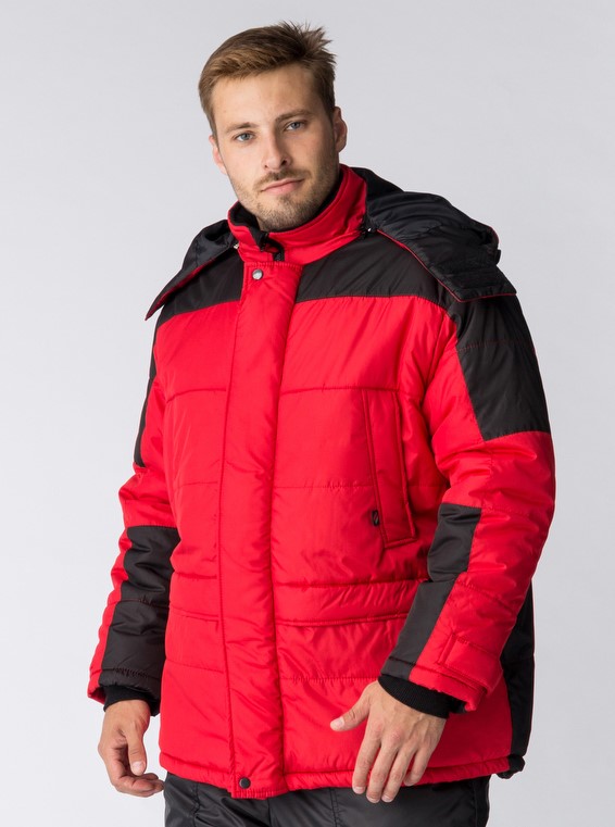 Куртка зимняя Европа (тк.Дюспо), красный/черный