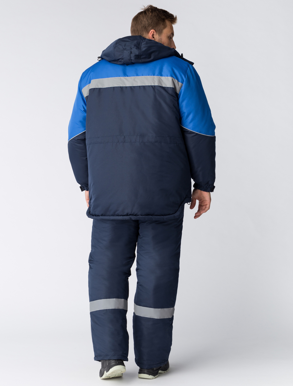 Костюм зимний Сибер Виндстоп СОП (тк.Таслан) п/к, т.синий/васильковый
