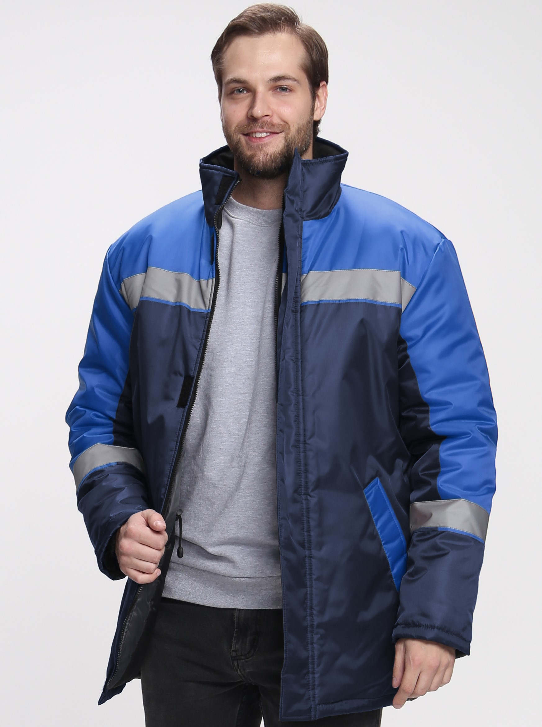 Куртка зимняя Стандарт (тк.Оксфорд), т.синий/васильковый