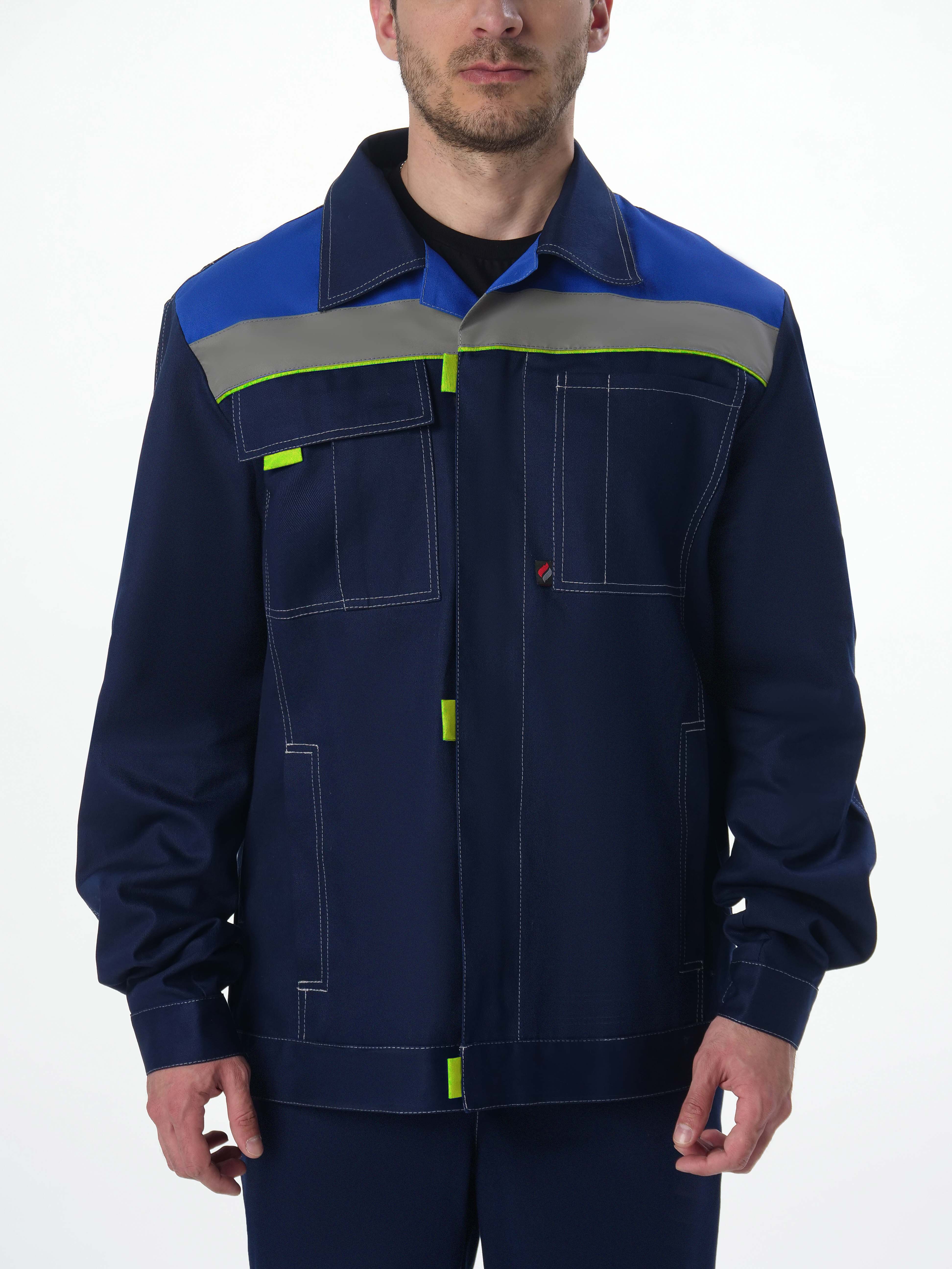 Костюм Фаворит-1 СОП (тк.Смесовая,210) брюки, т.синий/васильковый