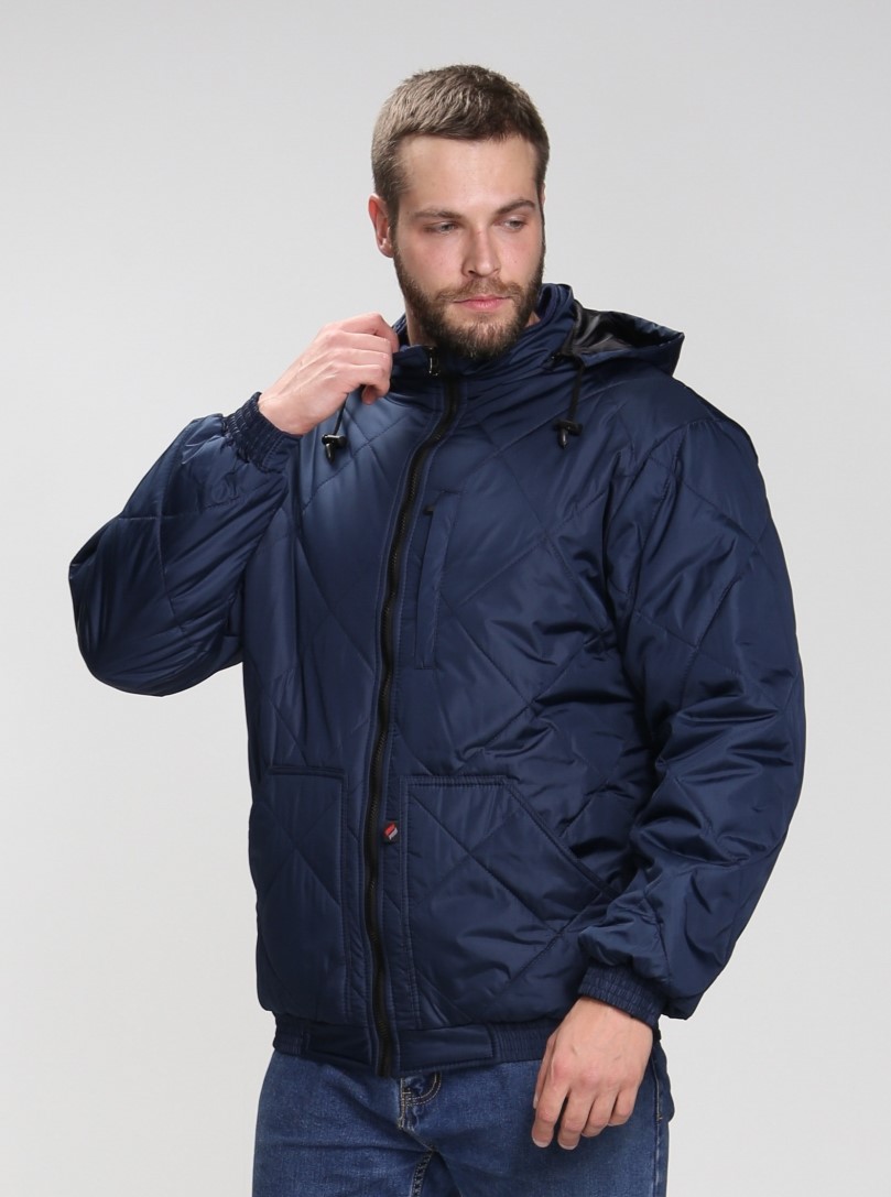 Куртка демисезонная Бомбер-Люкс (тк.Дюспо), т.синий