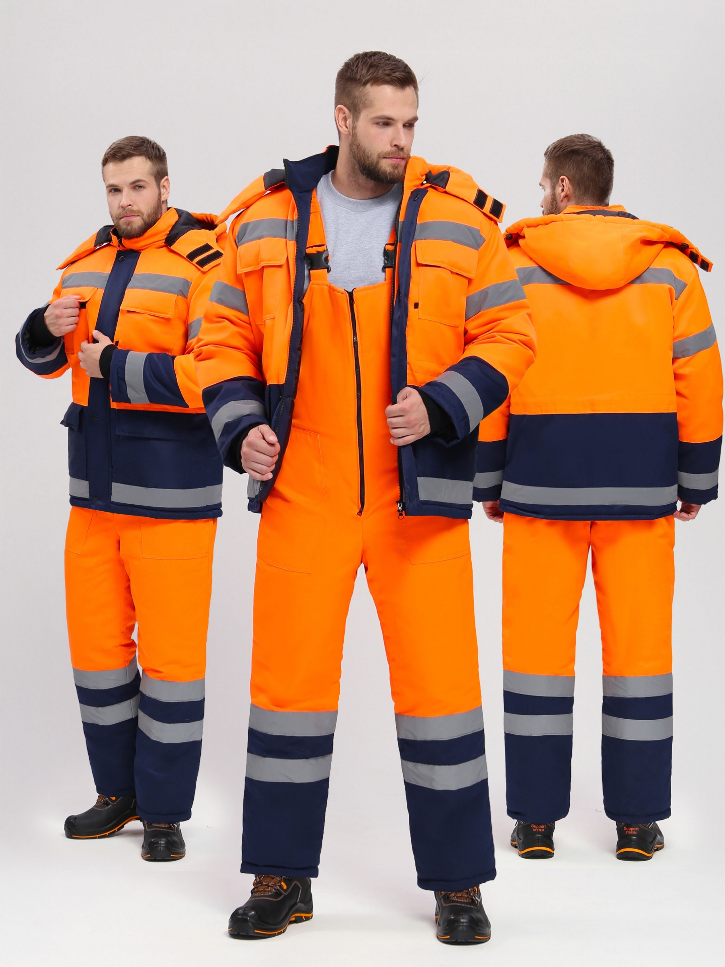 Костюм зимний Дорожник-Ультра (тк.Смесовая,210) п/к, оранжевый/т.синий