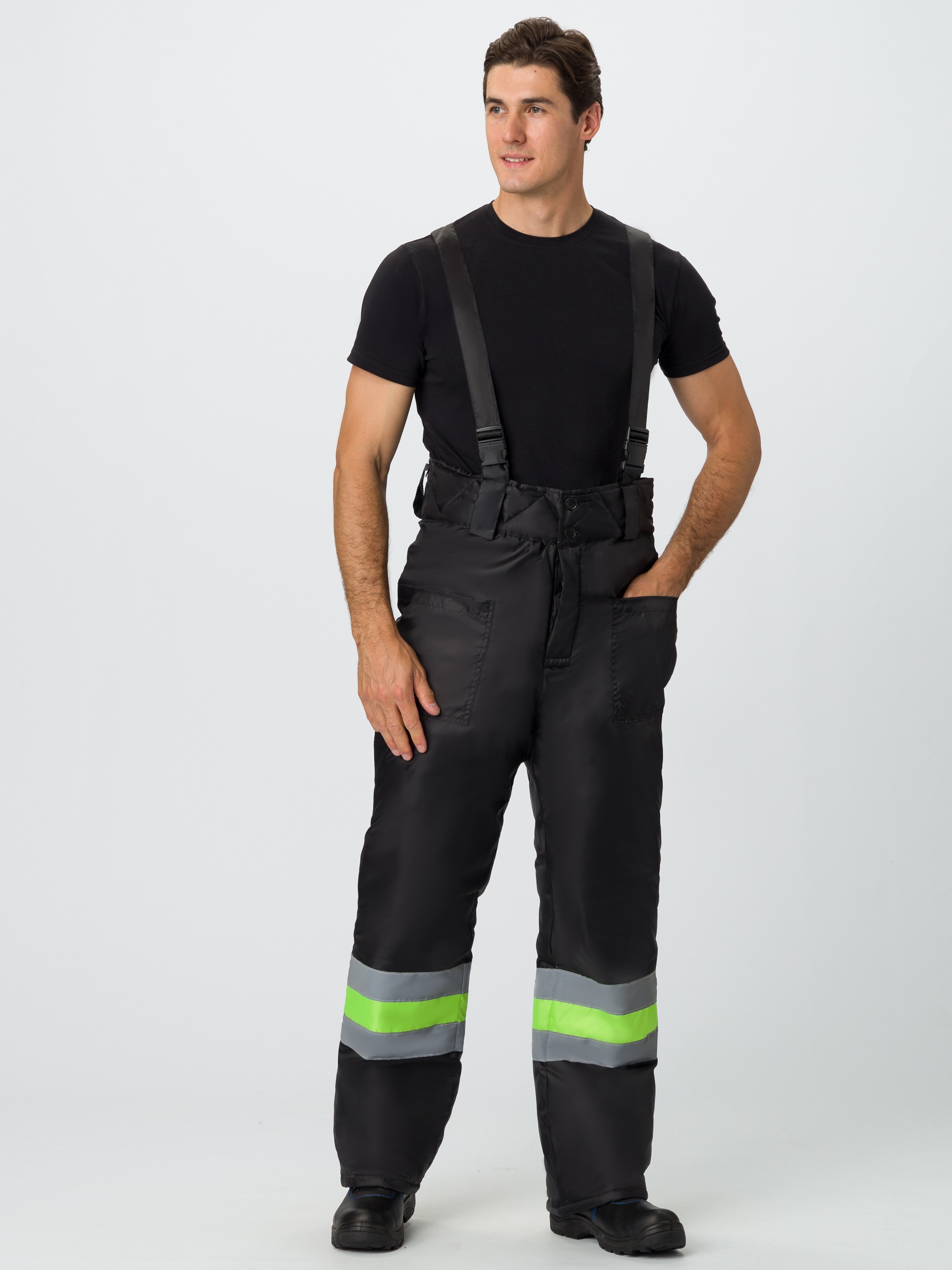 Костюм зимний Дорожник (тк.Оксфорд) брюки, лимонный/черный